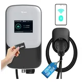 GONEO 22kW 32A EV Ladegerät mit 5 m langem Typ-2-Kabel, iec 60529 IK10-LCD-Bildschirm, Wallbox-Ladestation für Elektroautos,mit RFID-Karte WLAN-Verbindung