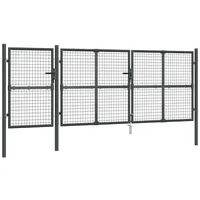 vidaXL Mesh-Gartentor Anthrazit 400x175 cm Verzinkter Stahl