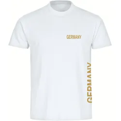 multifanshop Kinder T-Shirt - Germany - Brust & Seite Gold - Druck gold metallic - Kind