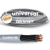 Lapp 10 Meter 1119752 Ölflex Classic 110 PVC-Steuerleitung 2x0,5 mm2 ohne grün-gelben Schutzleiter I Steuerkabel 2 adrig I Kabel 2 adrig