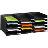 Paperflow Sortierstation schwarz mit 15 Fächern