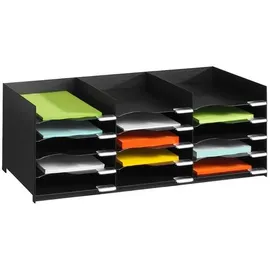 Paperflow Sortierstation schwarz mit 15 Fächern