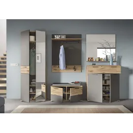 INOSIGN Garderobenspiegel INOSIGN "Riga, B x T x H ca.: 90 x 16 x 84 cm, 1 Ablageboden", braun (spiegelglas, nox oak nb, basalt grau nb), B:90cm H:84cm T:16cm, Spiegelglas, Spiegel, Garderobenspiegel, Spiegel, Wandspiegel, Flurspiegel, Dielenspiegel