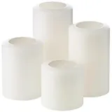Edzard 4er-Set Dauerkerze Cornelius Pine (Höhe 6/8/10/12 cm, ø 6 cm, weiß,