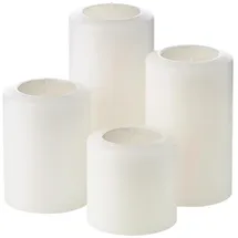 Edzard 4er-Set Dauerkerze Cornelius Pine (Höhe 6/8/10/12 cm, ø 6 cm, weiß,