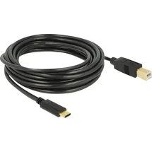 DeLock USB 2.0 USB-C® Stecker, USB-B Stecker 4.00m Schwarz 83667