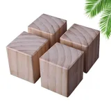 Jolan Quadratische Tischbeine,Möbelbeine Holz,Schrankbeine,Bettbeine,Sofabeine,Möbelerhöhungskissen,DIY Möbelfüße,Couchtisch Esstisch Schreibtisch Stütz Möbelfüsse,4 Stück Tischfüße,Wood-6×6×8cm