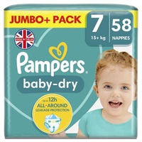 Pampers Baby-Dry-Windeln, Größe 7, 58 Stück