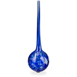 Relaxdays Bewässerungskugel 2er Set, dosierte Pflanzen Bewässerung, Blumentopf, Gießhilfe Büro, Urlaub, Glas Ø 9cm, blau