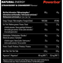 Powerbar Natural Energy Cereal Strawberry & Cranberry Riegel 18 x 40 g