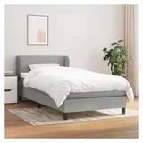 vidaXL Boxspringbett mit Matratze Hellgrau 140x200 cm Stoff