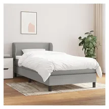 vidaXL Boxspringbett mit Matratze Hellgrau 140x200 cm Stoff