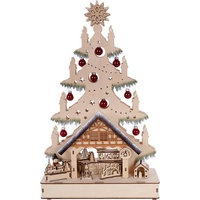 Myflair Möbel & Accessoires LED Schwibbogen aus Holz, mit Weihnachtskugeln geschmückt, Höhe ca. 49 cm beige