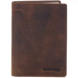 Kartenetui GREENLAND NATURE "Montenegro", braun, Rindsleder, animal-print, bedruckt, casual, Kleinlederwaren, als Impfpass Hülle, oder für Pässe und Dokumente