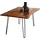 SAM Outillage SAM® Esstisch Baumkante massiv Akazie nussbaum 80x80 Hairpin-Gestell schwarz HANNAH