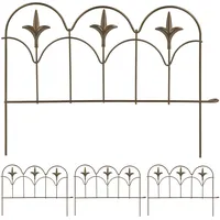 Relaxdays Beeteinfassung, 4er Set, Metall, HxB: je 28 x 38,5 cm, Beetumrandung für Garten, Zierzaun zum Stecken, Bronze
