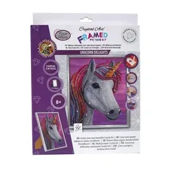 Bastelset Bilderrahmen Einhorn CRYSTAL ART CAM-32-WHITE  21x25cm