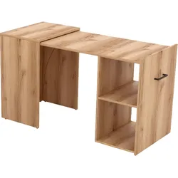 Schreibtisch INOSIGN "Smart", braun (eiche grand natural), B:60cm H:75cm T:41,5cm, Tische, platzsparende Kommode ausziehbar zu einem kompletten Arbeitsplatz