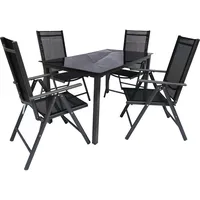 VCM 5 tlg. Alu Gartenset Sitzgruppe Tisch Stühle 140SW