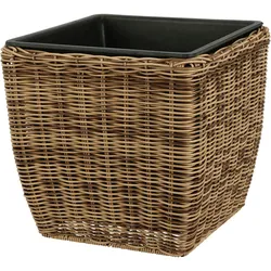 PROGARDEN 3 Blumentöpfe 21-36cm Kunststoff eckige Pflanzgefäße Blumenübertöpfe Aussenbereich & Innenbereich Blumentopf Pflanzentopf Garten Deko Braun