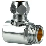 tecuro 2-Wege Verteiler T-Stück 1/2 IG x Ø 10 mm Quetsche goldfarben