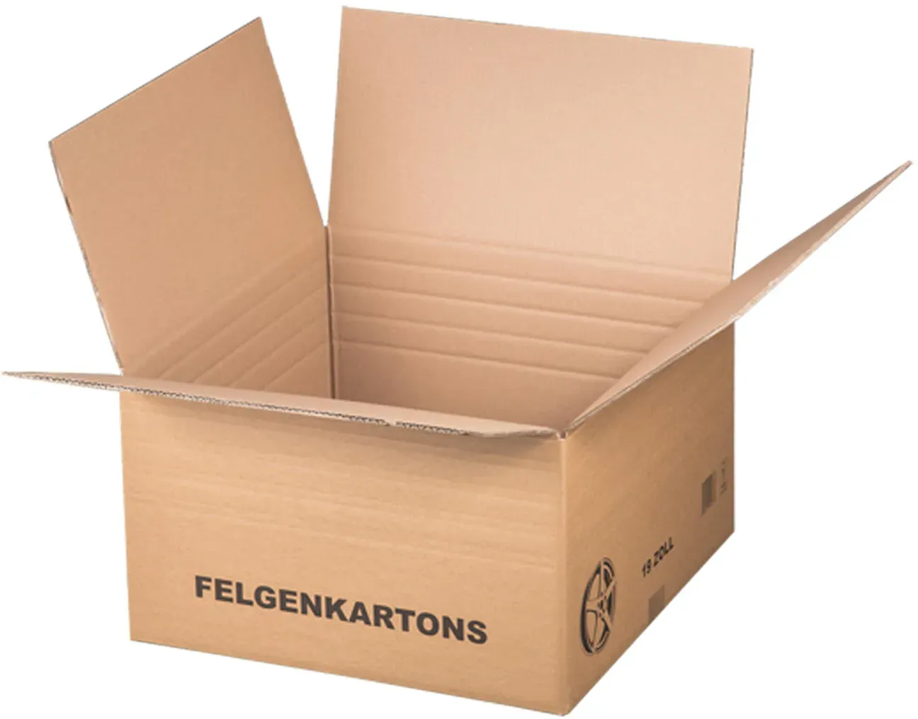 Felgenkarton für 19 Zoll - 525x525x(162)-310mm mit variabler Höhe 2-wellig