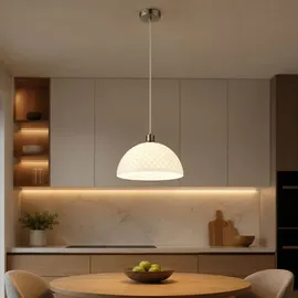 GLOBO LED Pendelleuchte 1-flg. 120 cm oval Silber