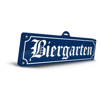 Folat KULTFAKTOR GmbH Oktoberfest Deko-Schild 3D Biergarten blau-Weiss 13x46