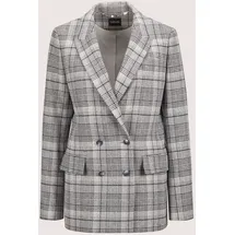 Madeleine Langer Karo-Blazer mit langem Revers in bleigrau steingrau, kariert), | Gr.: 38