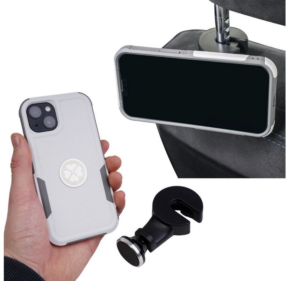 Filmer Universal Auto Rücksitz Kopfstütze Magnet Handy-Halterung, (Halter Halterung verstellbar passend für Smartphone iPhone) schwarz