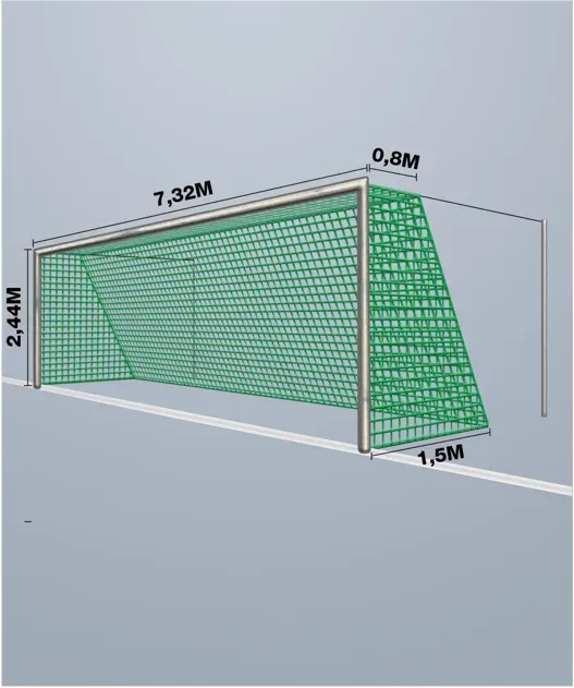 Cawila Tornetz 7,50x2,50m | Tiefe 0,8x1,5m | Maschenweite 12cm | Stärke 4mm | grün