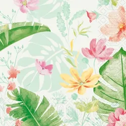 500 Duni Tissue-Servietten 33 x 33 cm Tropical Garden 3-lagig