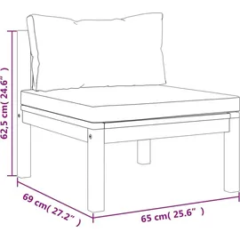 vidaXL 3-Sitzer-Gartensofa Loungesofa grau