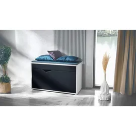 Vladon Kolmio 85 x 50 x 33 cm Sitzbank / schwarz matt