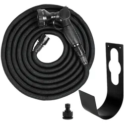 by Benson Gartenschlauch Set flexibel 15m schwarz "Deluxe" mit Sprühkopf