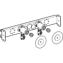 Geberit FlowFit Anschlusswinkel 90Gr vormontiert 2-fach Rg+ d20-Rp1/2 L:78mm