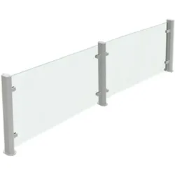 Glasschutz einbau 3 halterungen 2 gläser - 3410x30x420 mm - 12523660 Eurast