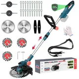 Hengriacly 2-in-1 Akku Rasentrimmer für Makita Akku 18V(MAX 21V), Rasenkantenschneider, Bürstenloser Motor, Freischneider mit Unkrautbürste, 90° Drehbarer, 23 cm Schnittkreis(ohne Akku & Ladegerät)