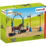 Schleich 42482 - Farm World, Pony Agility Rennen, Pferde Spielfigurenset