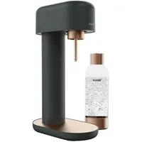 Mysoda: Stilvoller Ruby 2 Wassersprudler aus robustem Aluminium (ohne CO2-Zylinder) mit hochwertiger 1-Liter-Wasserflasche in Premiumdesign - Schwarz-Kupfer