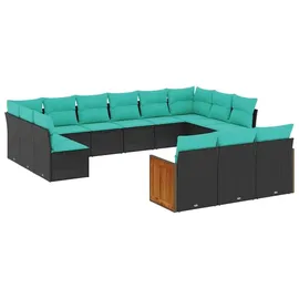 vidaXL Gartensofa-Set 13-tlg. schwarz