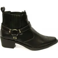 US Brass Herren Eastwood Cowboy-Stiefel / Cowboy-Stiefelette / Westernstiefel DF103 (46 EU) (Schwarz) - Schwarz