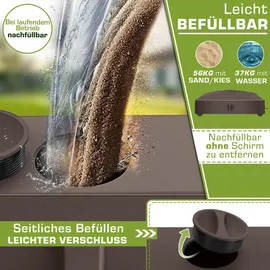 tillvex Schirmständer Granit/Kunststoff/Metall 37 Liter Braun