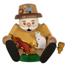 Richard Glässer GmbH Seiffen Richard Glässer Räuchermännchen sitzend, klein Katzenliebhaber, Erzgebirge