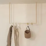 Metallbude Kleiderstange RUBI Cashew - Eckige Garderobe mit Deckenmontage - Decken Kleiderstange - Kratz-, Stoß- & Schlagfest - 80x60 cm
