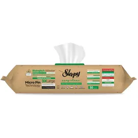 Sleepy Easy Clean Bio Oberflächen und Boden Reinigungstücher 2 in 1 (Grün) mit Teebaum & Limette - 1 Packung x 50 Tücher
