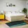 vidaXL Boxspringbett mit Matratze Creme 180x200 cm Stoff