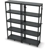 Kistenberg Lagerregal Kunststoff 74 x 36 x 172,5 cm schwarz 5 Ablageböden