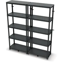 Kistenberg Lagerregal Kunststoff 74 x 36 x 172,5 cm schwarz 5 Ablageböden