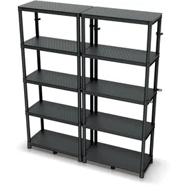 Kistenberg Lagerregal Kunststoff 74 x 36 x 172,5 cm schwarz 5 Ablageböden